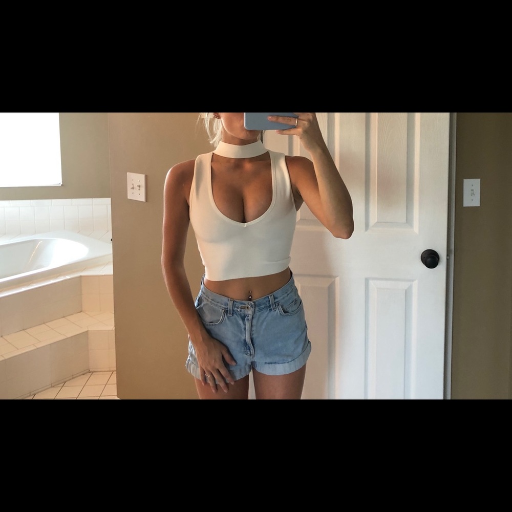 White crop top